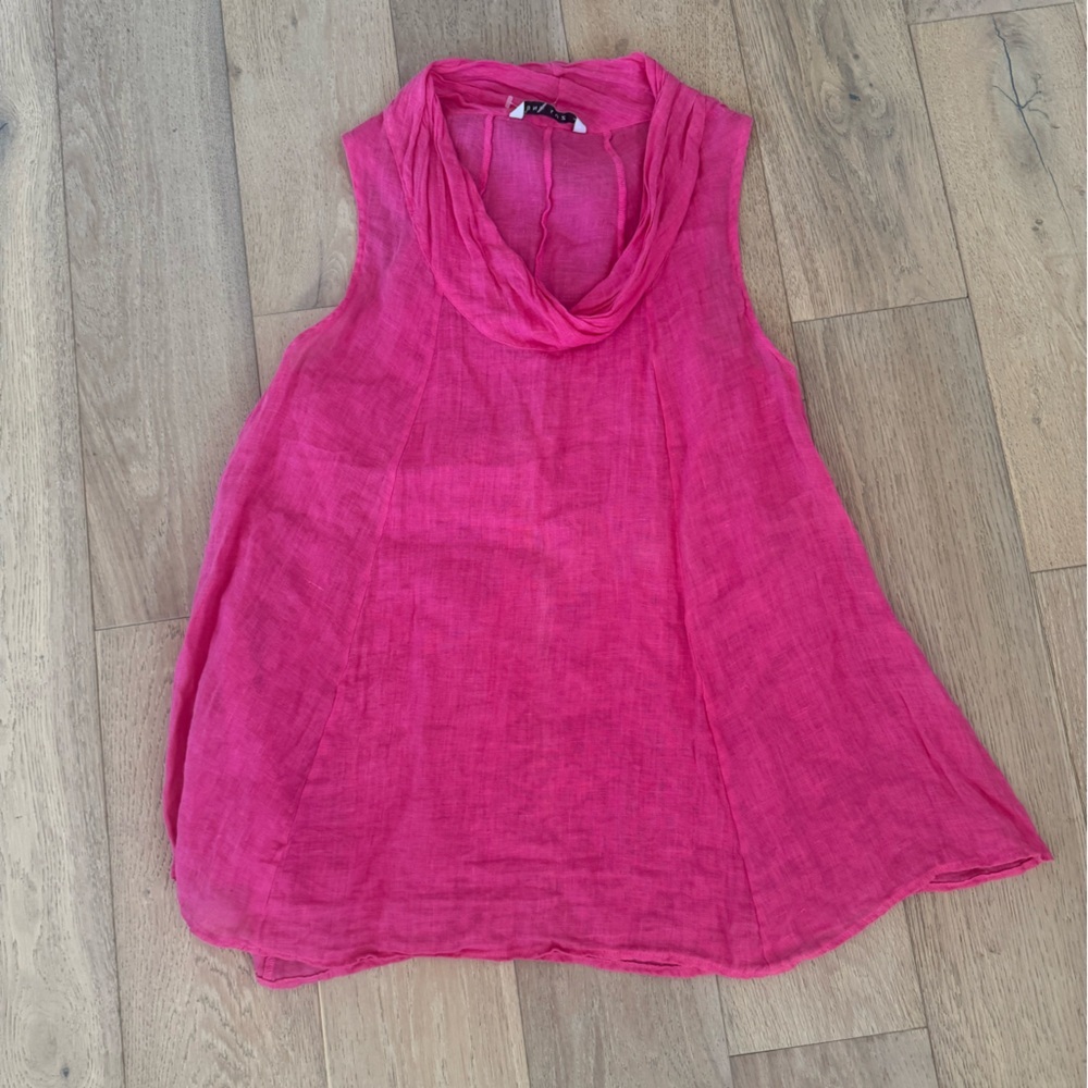 Luna Luz Womens Sleeveless Cowl Neck Top XS Pink